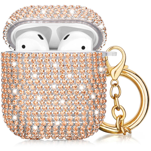 VISOOM Bling Airpods Case - AirPods 1st/2nd Case Cover Women 2024 Crystal iPod Wireless Charging Case Girl Keychain for Apple Airpod
