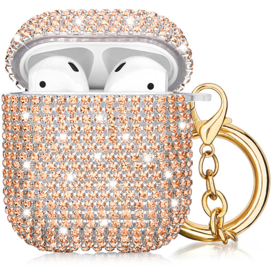 VISOOM Bling Airpods Case - AirPods 1st/2nd Case Cover Women 2024 Crystal iPod Wireless Charging Case Girl Keychain for Apple Airpod
